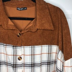 *BRAND NEW* SHEIN Plaid Corduroy Shacket